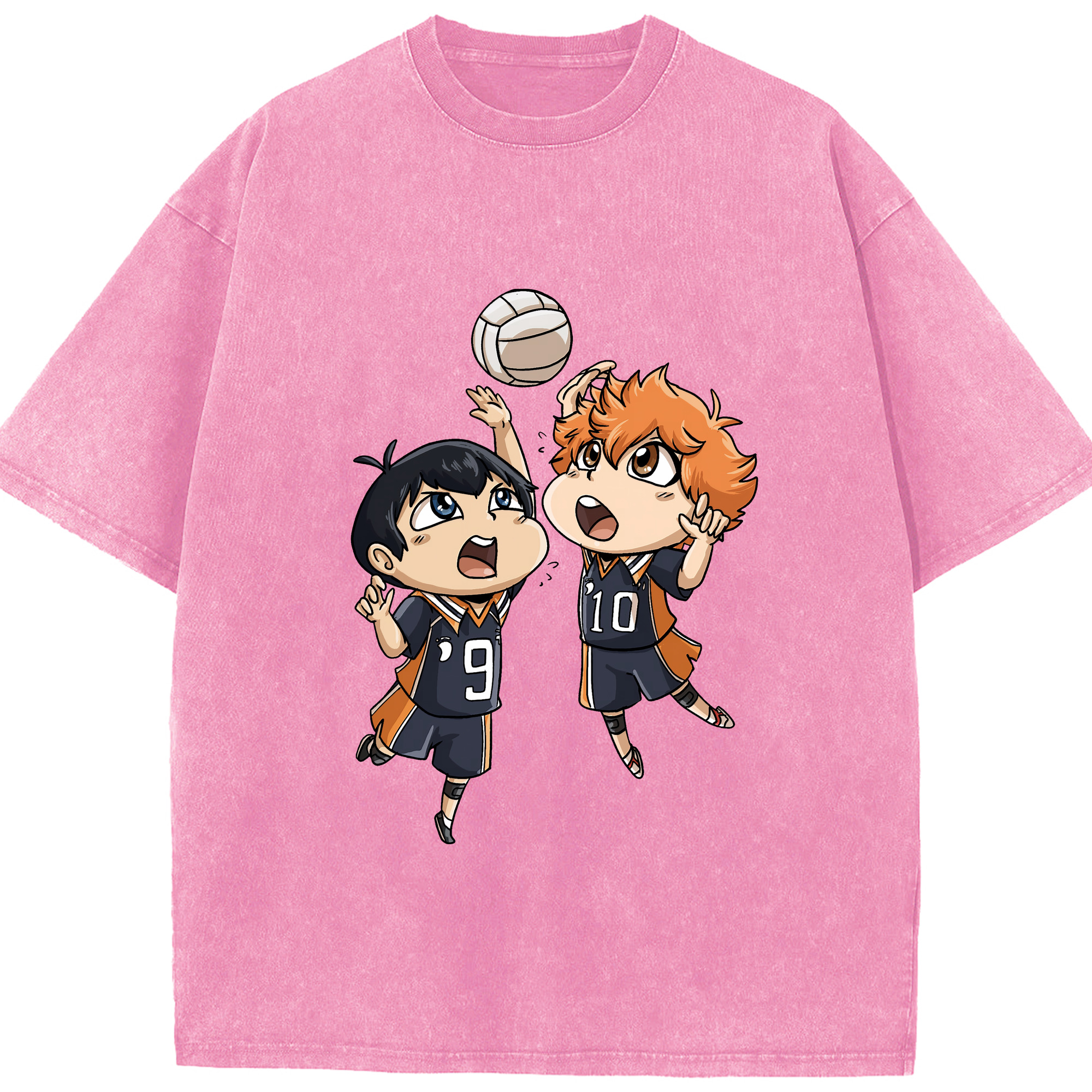 （画像用） ハイキュー!! Haikyu!! 綿100% ヴィンテージ風 半袖Tシャツ（フロントプリント）